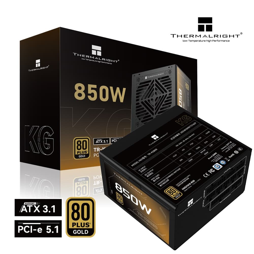 Thermalright 850w Gold Modular Power Supply TR-KG850 (ATX 3.1 PCI 5.1 12Pin GPU)