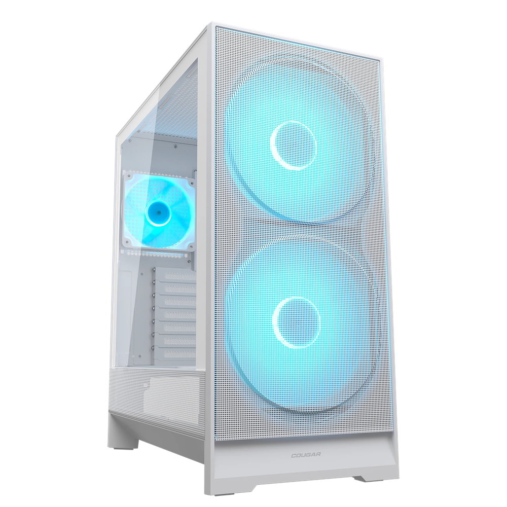 COUGAR AIRFACE 180 ARGB Computer Case (1*120mm + 2*200MM ARGB Fans) - White